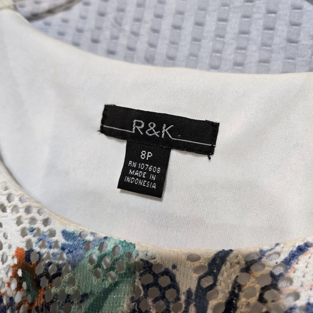 R&K Orange and Blue Sleeveless A-Line Mini Dress - Picture 4 of 9